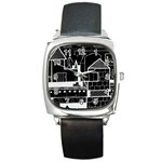 Drawing  Square Metal Watch Front