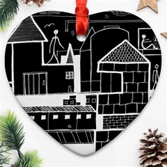 Drawing  Heart Ornament (two Sides)