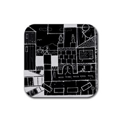 Drawing  Rubber Coaster (square)  by ValentinaDesign