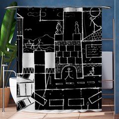 Drawing  Shower Curtain 60  X 72  (medium)  by ValentinaDesign