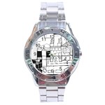 Drawing  Stainless Steel Analogue Watch Front