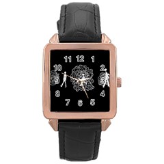 Drawing  Rose Gold Leather Watch  by ValentinaDesign