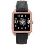 Drawing  Rose Gold Leather Watch  Front