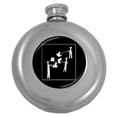 Drawing  Round Hip Flask (5 Oz) by ValentinaDesign