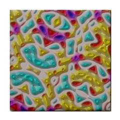 3d Shapes On A Grey Background                                   Tile Coaster by LalyLauraFLM