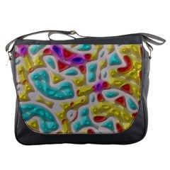 3d Shapes On A Grey Background                                   Messenger Bag by LalyLauraFLM