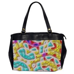 3d Shapes On A Grey Background                                   Oversize Office Handbag (2 Sides) by LalyLauraFLM