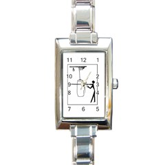 Drawing  Rectangle Italian Charm Watch by ValentinaDesign