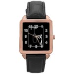 Drawing  Rose Gold Leather Watch  Front