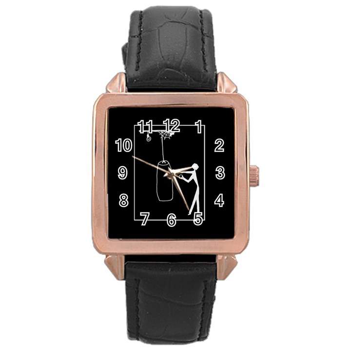 Drawing  Rose Gold Leather Watch 