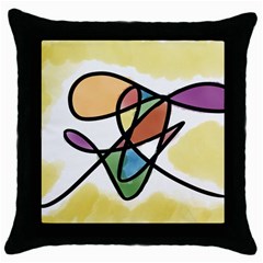 Abstract Art Colorful Throw Pillow Case (black)