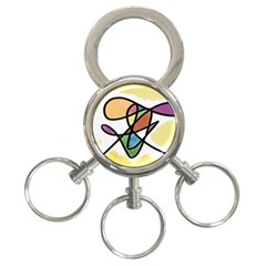 Abstract Art Colorful 3-ring Key Chains