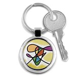 Abstract Art Colorful Key Chains (Round)  Front