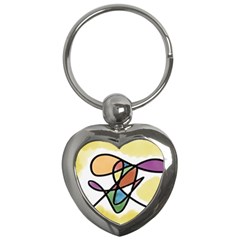 Abstract Art Colorful Key Chains (heart)  by Modern2018