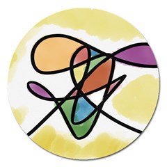 Abstract Art Colorful Magnet 5  (round) by Modern2018