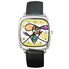 Abstract Art Colorful Square Metal Watch