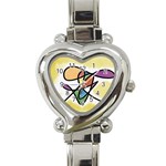 Abstract Art Colorful Heart Italian Charm Watch Front