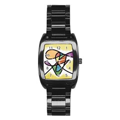 Abstract Art Colorful Stainless Steel Barrel Watch by Modern2018