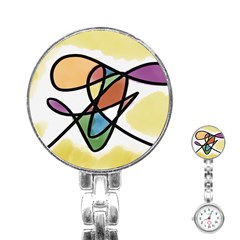 Abstract Art Colorful Stainless Steel Nurses Watch by Modern2018