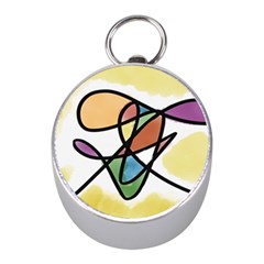 Abstract Art Colorful Mini Silver Compasses by Modern2018