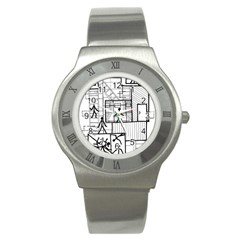 Drawing Stainless Steel Watch by ValentinaDesign