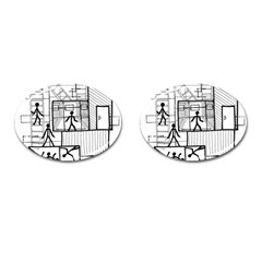 Drawing Cufflinks (oval) by ValentinaDesign