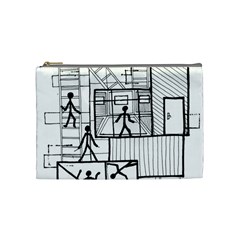 Drawing Cosmetic Bag (medium)  by ValentinaDesign