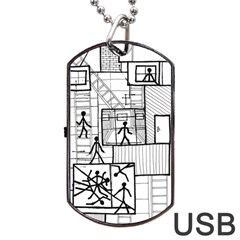 Drawing Dog Tag Usb Flash (one Side) by ValentinaDesign