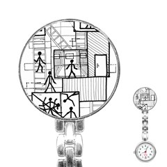 Drawing Stainless Steel Nurses Watch by ValentinaDesign