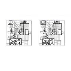 Drawing Cufflinks (square) by ValentinaDesign