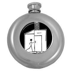 Drawing Round Hip Flask (5 Oz) by ValentinaDesign