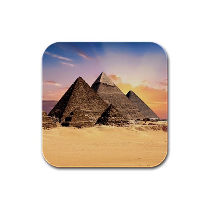 Ancient Archeology Architecture Rubber Square Coaster (4 pack) 