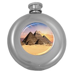 Ancient Archeology Architecture Round Hip Flask (5 Oz) by Modern2018