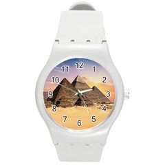 Ancient Archeology Architecture Round Plastic Sport Watch (m) by Modern2018