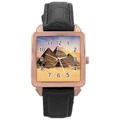 Ancient Archeology Architecture Rose Gold Leather Watch  by Modern2018