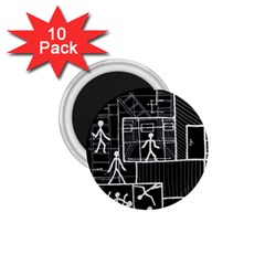 Drawing 1 75  Magnets (10 Pack)  by ValentinaDesign