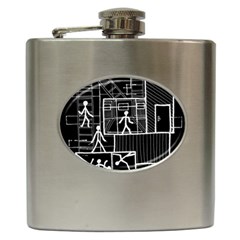 Drawing Hip Flask (6 Oz) by ValentinaDesign