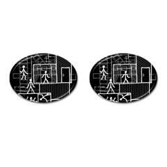 Drawing Cufflinks (oval) by ValentinaDesign