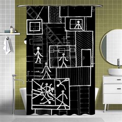 Drawing Shower Curtain 48  X 72  (small)  by ValentinaDesign