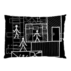 Drawing Pillow Case (two Sides) by ValentinaDesign