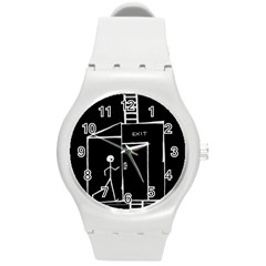 Drawing Round Plastic Sport Watch (m) by ValentinaDesign