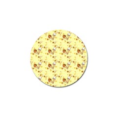 Funny Sunny Ice Cream Cone Cornet Yellow Pattern  Golf Ball Marker (10 Pack) by yoursparklingshop