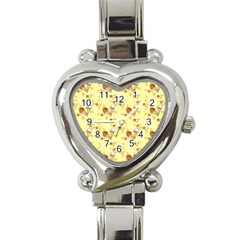 Funny Sunny Ice Cream Cone Cornet Yellow Pattern  Heart Italian Charm Watch by yoursparklingshop