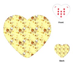 Funny Sunny Ice Cream Cone Cornet Yellow Pattern  Playing Cards (heart)  by yoursparklingshop