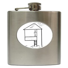 Drawing Hip Flask (6 Oz) by ValentinaDesign