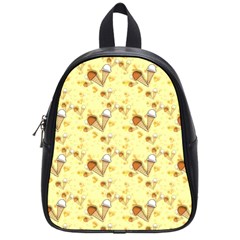 Funny Sunny Ice Cream Cone Cornet Yellow Pattern  School Bag (small) by yoursparklingshop