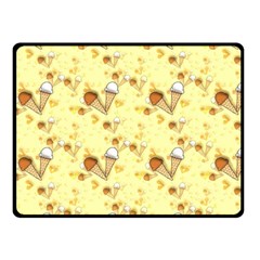 Funny Sunny Ice Cream Cone Cornet Yellow Pattern  Fleece Blanket (small) by yoursparklingshop