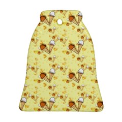 Funny Sunny Ice Cream Cone Cornet Yellow Pattern  Ornament (bell) by yoursparklingshop