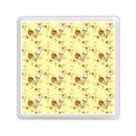 Funny Sunny Ice Cream Cone Cornet Yellow Pattern  Memory Card Reader (Square)  Front