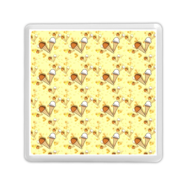 Funny Sunny Ice Cream Cone Cornet Yellow Pattern  Memory Card Reader (Square) 